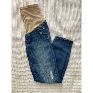 Mother Jeans Maternity Distressed Skinny 25